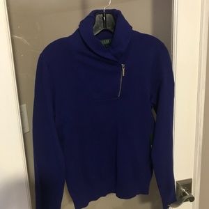 Sweater with asymmetrical zipper